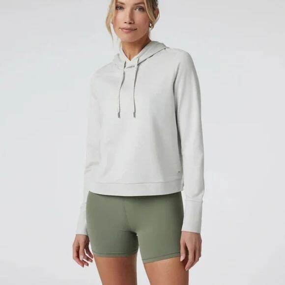 Vuori Halo Essential Hoodie Long Sleeve Sweatshirt Heather Salt Gray XS - Picture 1 of 7